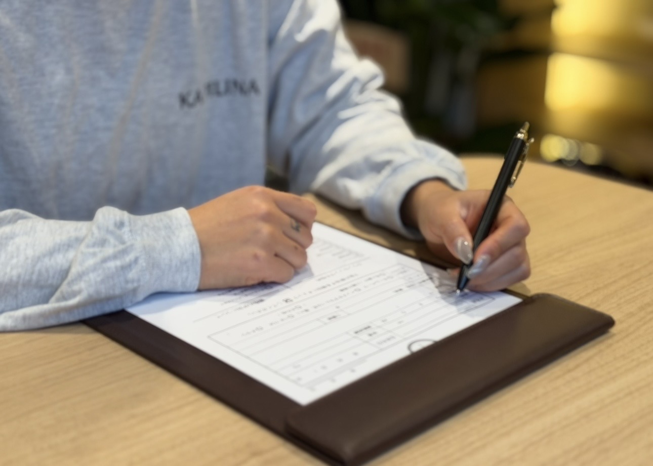 カウンセリングシートの記入